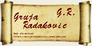 Gruja Radaković vizit kartica